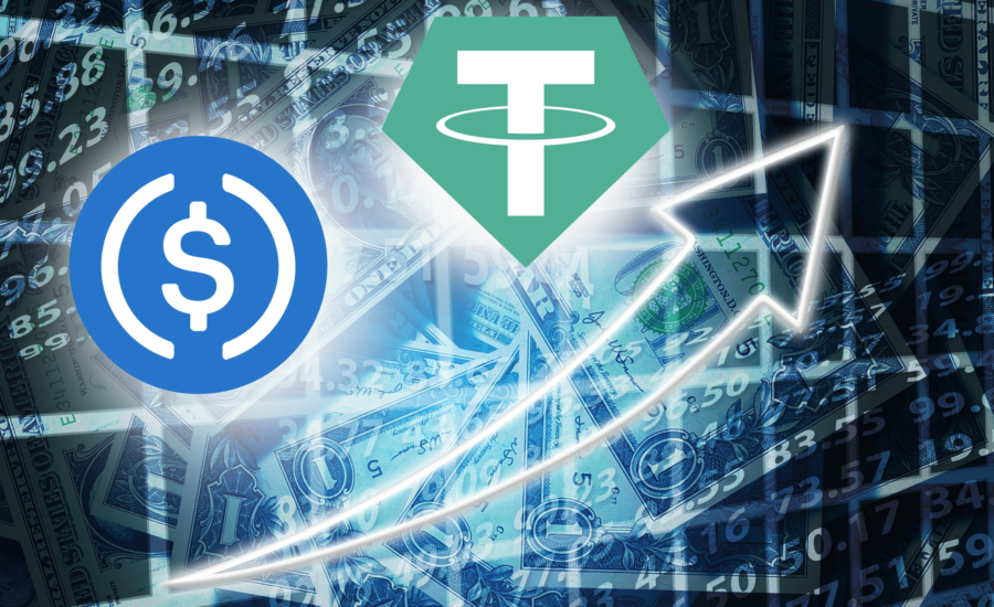 Investitorii se orientează spre stablecoins | Niveluri record pentru dominanța stablecoin Rekordszinten a stablecoin dominancia Egyre nő a stablecoinok piaci részesedése mycryptoption