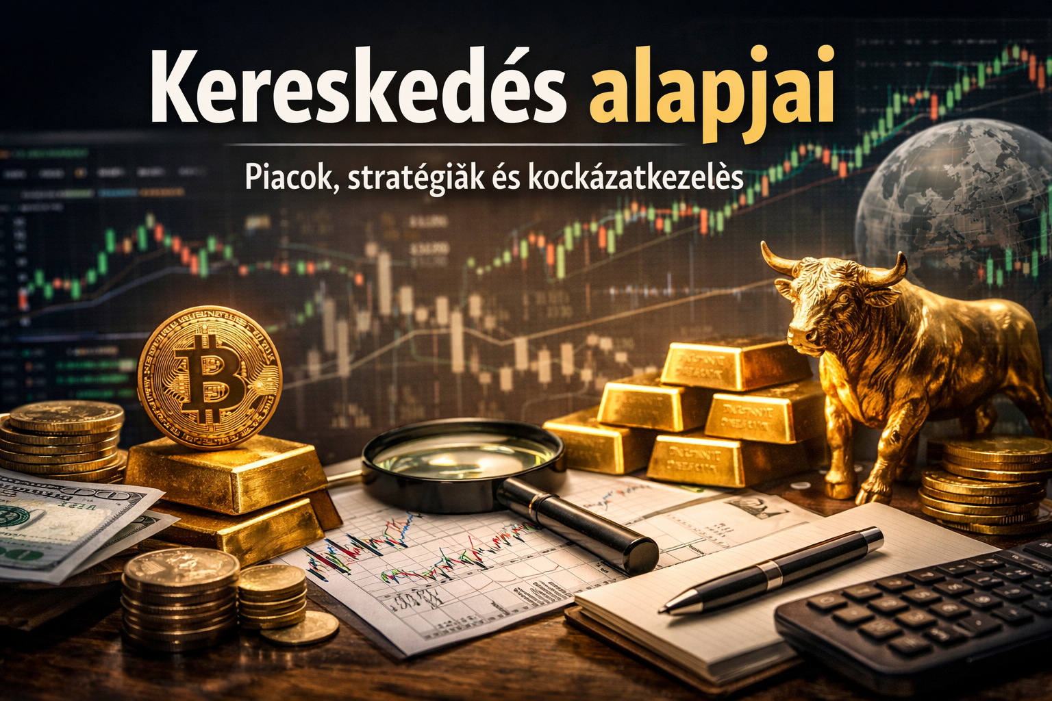 Kereskedés alapjai: kriptovaluták, arany és piaci elemzés grafikonokkal