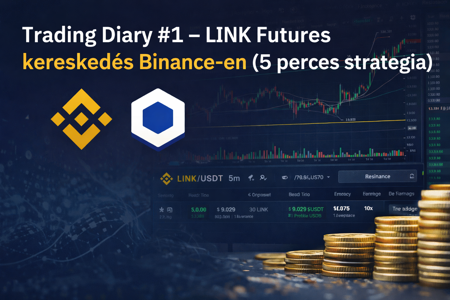 LINK futures trading Binance 5 minute strategy trading diary chart